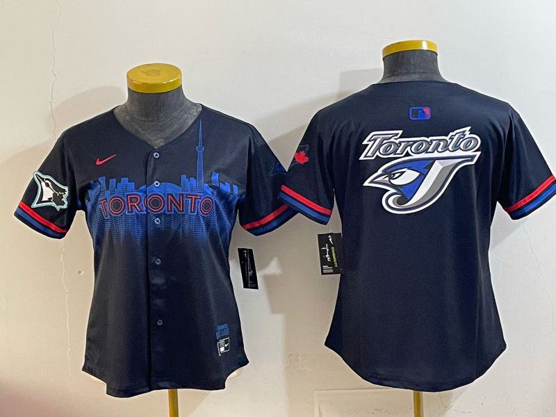 Women 2025 Toronto Blue Jays Blank black Joint Name Nike MLB Jersey style 007